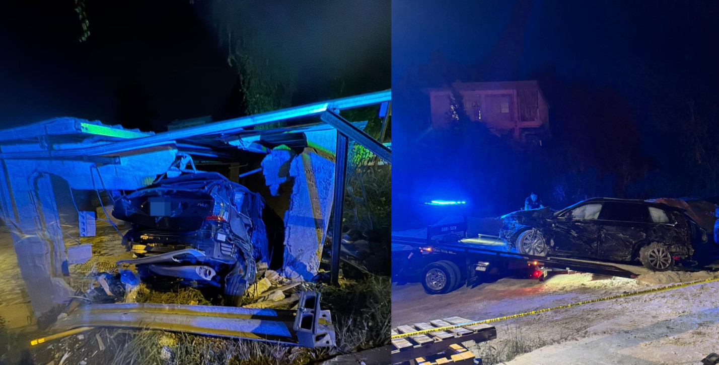 Captado en vídeo momento que conductor impacta ferretería tras presunta persecución