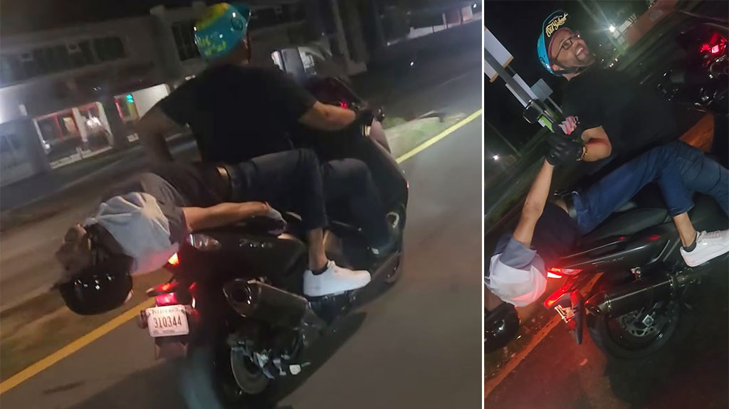 Video: Boricua transporta a su pana “Borracho” en una motorita