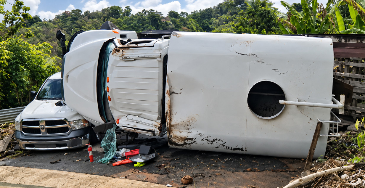 Video:Vivos de milagros conductores tras volcarse camión