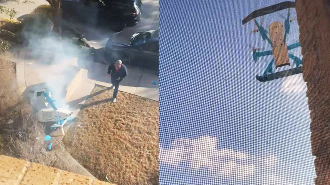 Video: Dron de Amazon se estrella contra apartamento en Texas