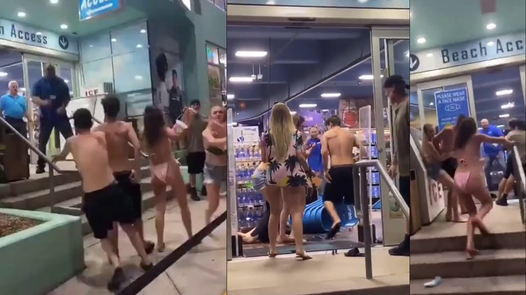 Video: Guardia de seguridad contra "chamaquitos" del "Spring break"