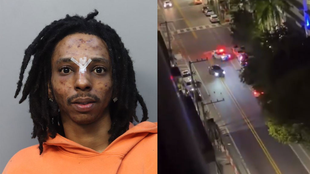 Video del momento en que "caco" choca Ferrari que se robó en Miami