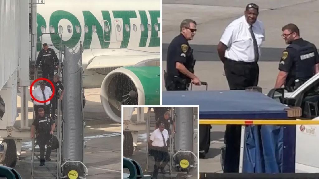 Video:Arrestan a piloto de Frontier Airlines en el aeropuerto de Houston, obligando a cancelar el vuelo