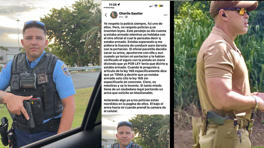 Video: Tonto con portación se queja que un policía en PR desenfundo su arma
