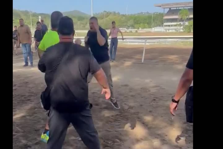 Video: Como Caballos, así se empaquetaron a pelar estos dos en el Hipódromo de Canóvanas