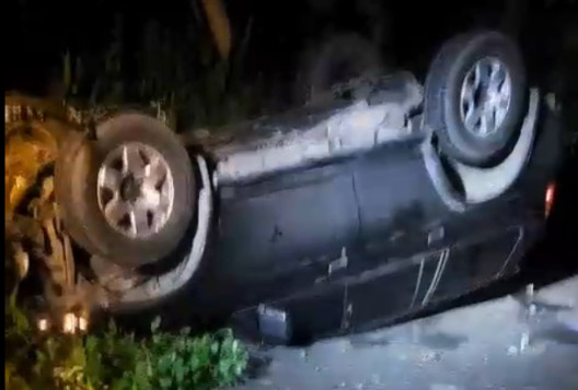 Video: Accidente con vehículo volcado esta madrugada
