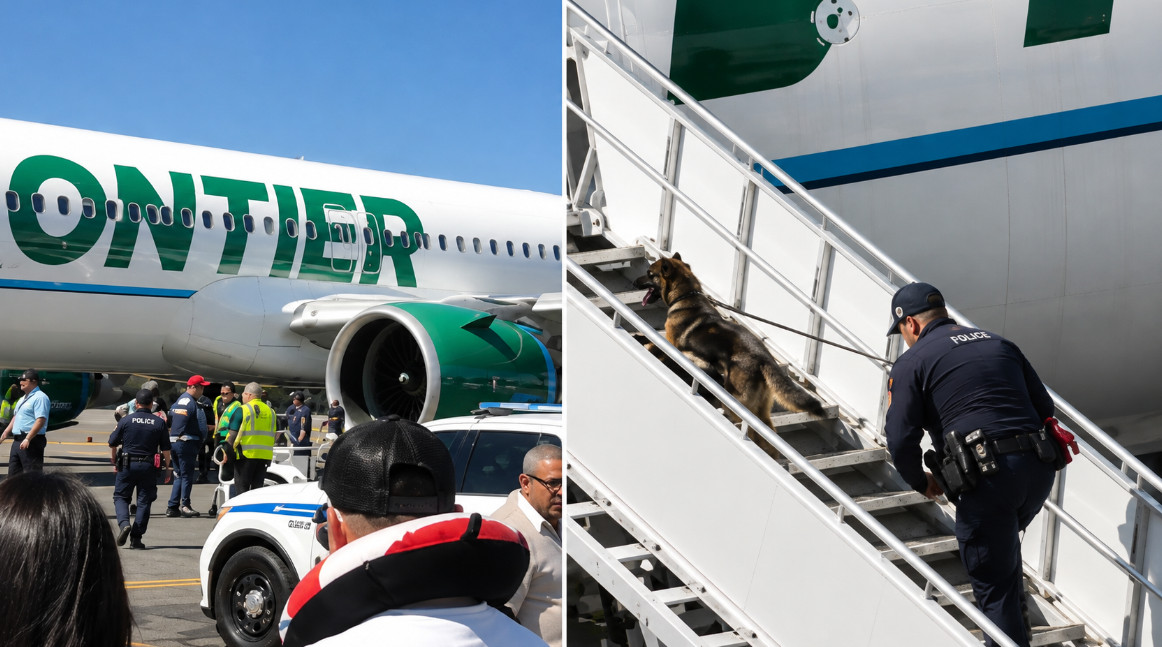 Video:Alerta por situación sospechosa en vuelo de Frontier moviliza Unidad de Explosivos y K-9 en aeropuerto LMM