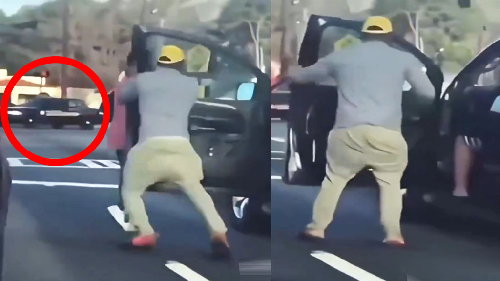 Video: Se bajaron del carro para agredir a otra conductora, pero no se fijaron quién los estaba viendo