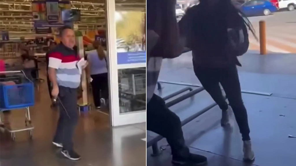 Video: Ella agredió al guardia de seguridad de un Walmart y se llevó sus buenos azotes