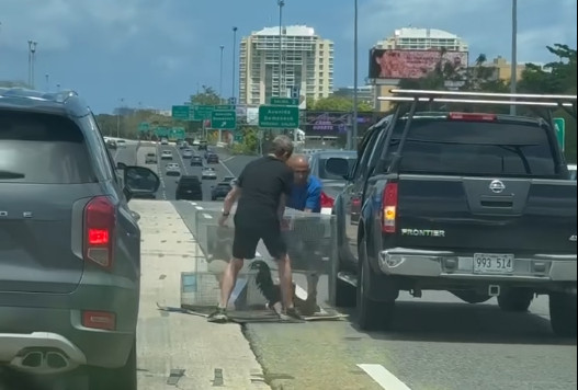 Video: Se le cayó la jaula con to y gallos en el expreso Las Américas