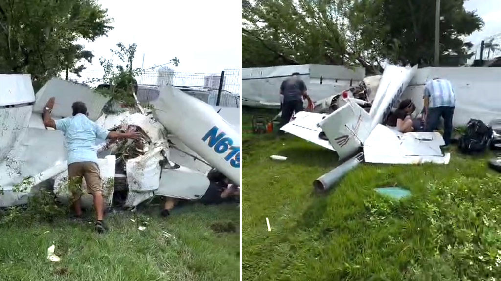 Video del momento en que ciudadanos tratan de auxiliar a heridos de avioneta accidentada en Isla Grande