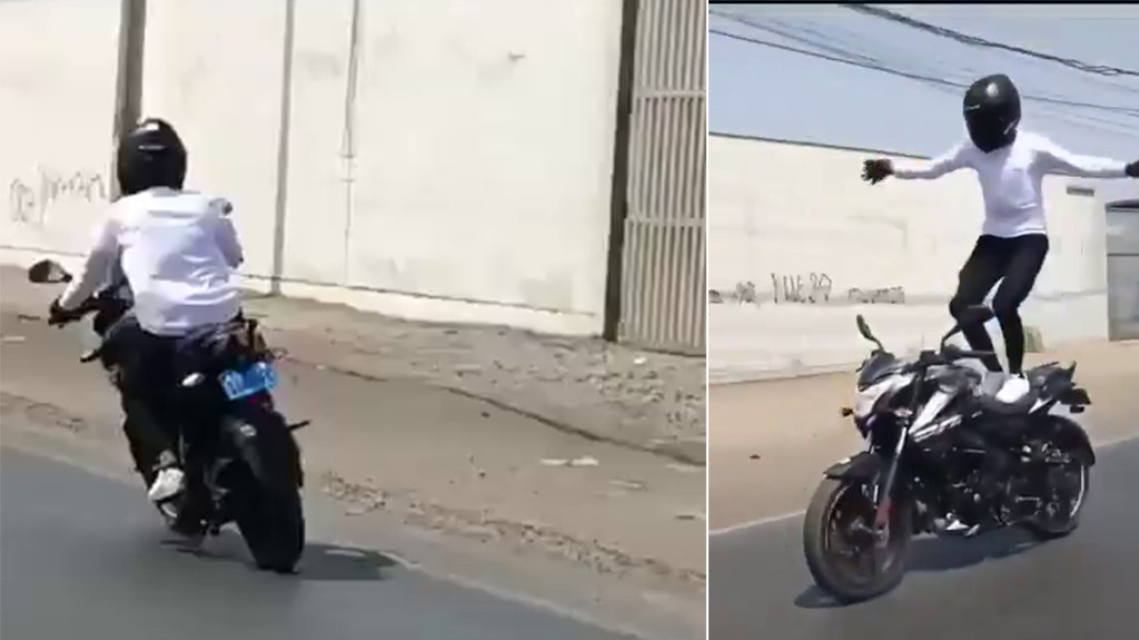 Video: Hacia monerías en la motora y miran lo que paso