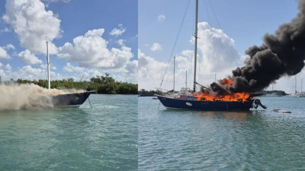 Video: Mujer muere calcinada tras incendio de velero en la bahía de Salinas