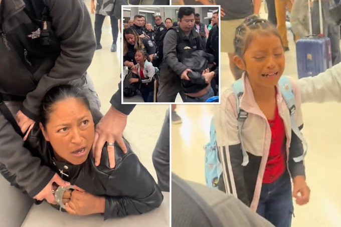 Video: Agentes de ICE detienen a una mujer frente a su hija en el Aeropuerto Internacional de San Francisco