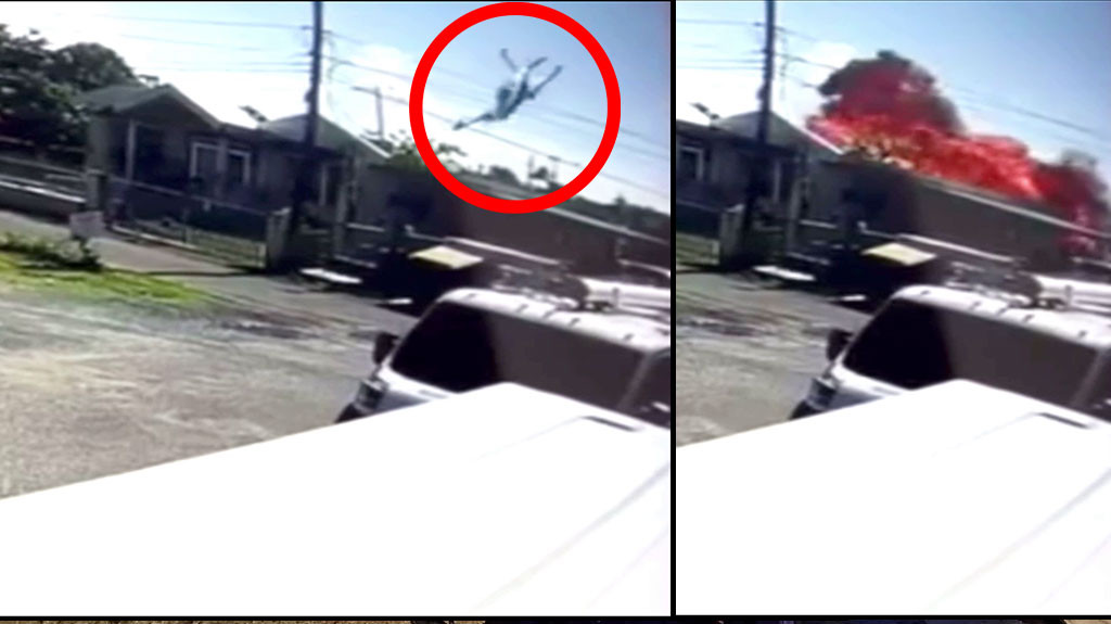Cámara de seguridad capta momento en que cae la avioneta en Aguadilla