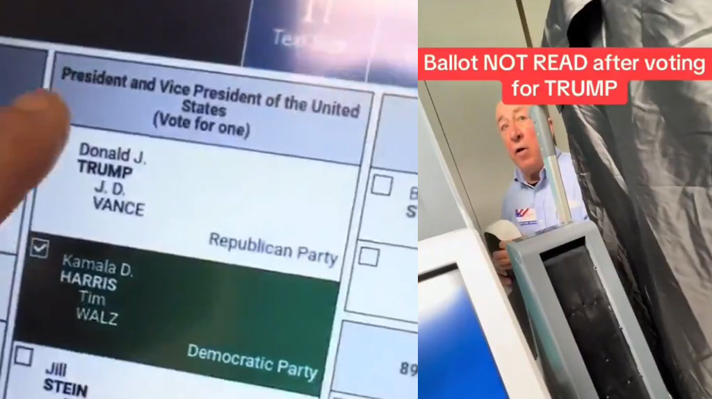 Empiezan a salir videos reportando problemas con las máquinas de votación en EE.UU. que no dejan seleccionar a Trump ni someter el voto