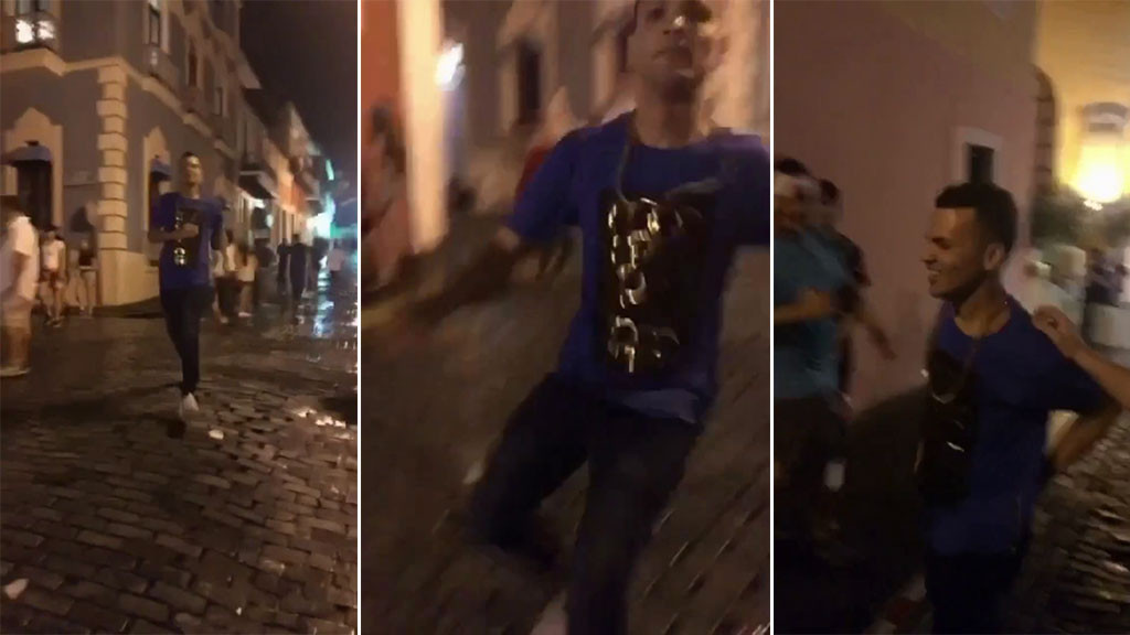 Video: Cuando llueve en las Sanse2026 y se te olvida que los adoquines resbalan