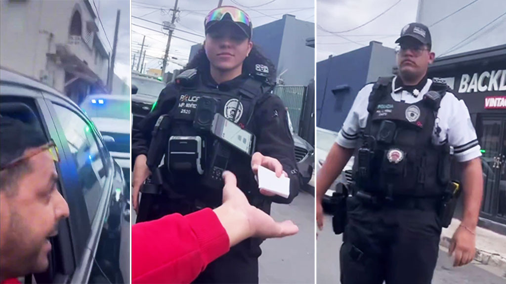 Video: Andaba sin cinturón por San Juan y se molesta porque lo multan