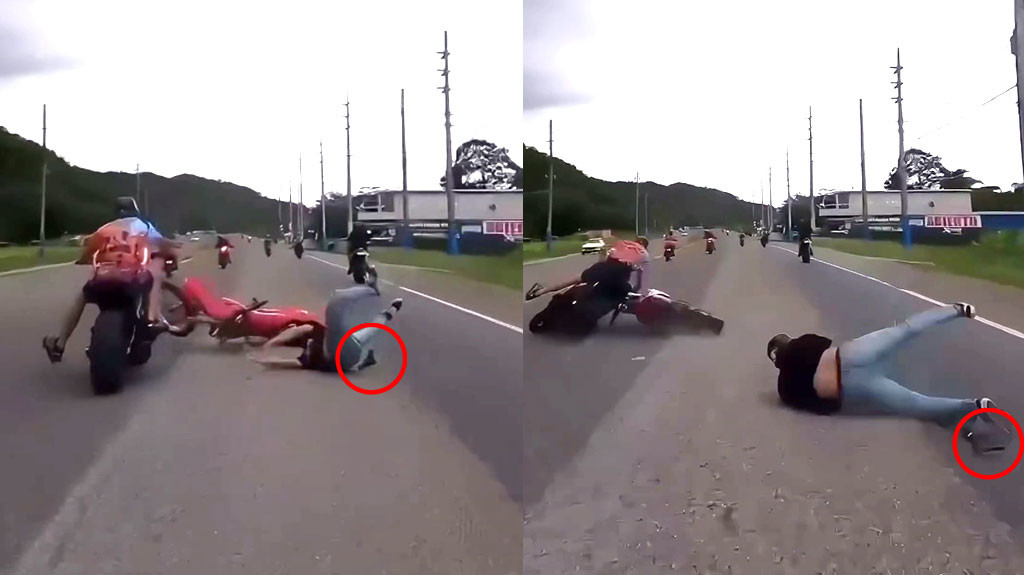 Video muestra el momento que se le cae una pistola al que se estrelló en la motora en PR