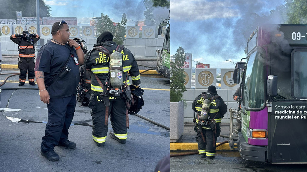 Video: Guagua de ATI se incendia en Santurce