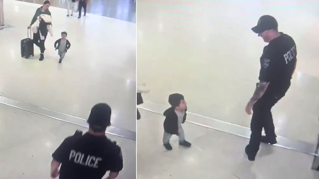 Video: Vea la reacción de este niño al ver un policía en un Aeropuerto