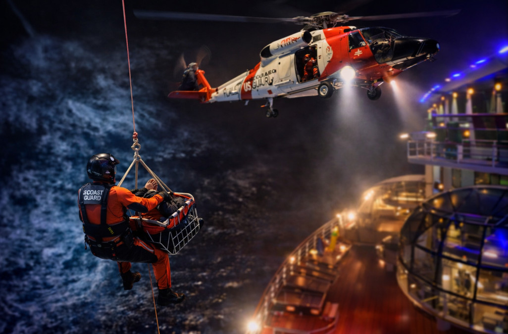 Video: Rescate aéreo en plena noche salva a pasajero de crucero frente a Aguadilla