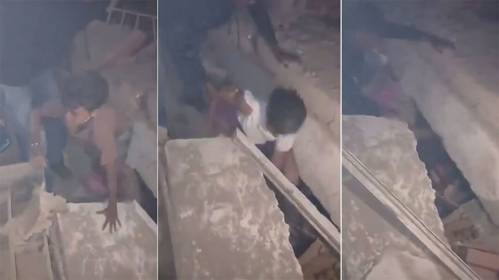 Video del momento en que rescatan a 3 hermanitos de los escombros en Venezuela