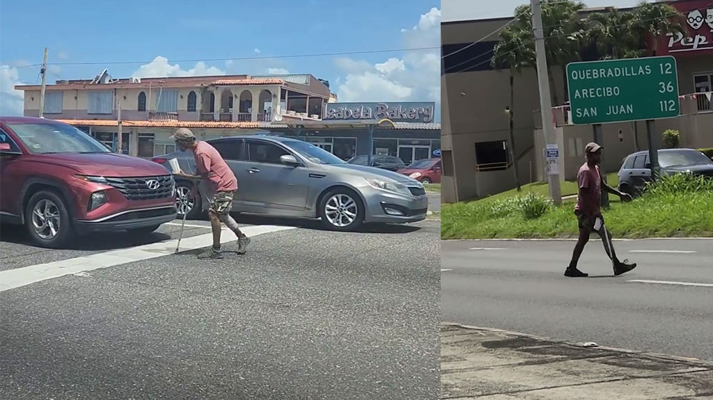 Video: El boricua que cuando pide en la luz está cojo y cuando termina el turno se recupera