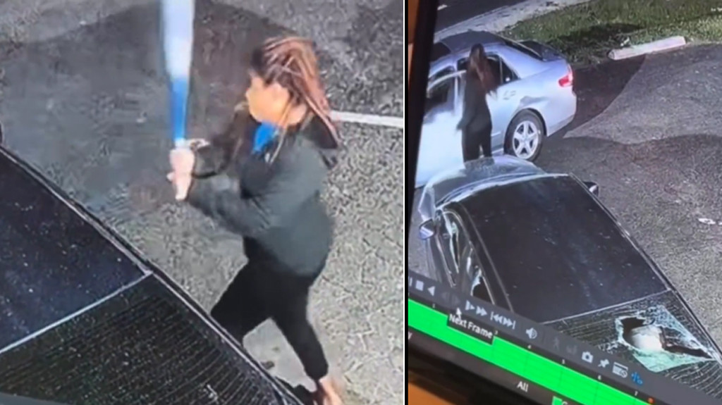 Video: Mujer destruye con un bate el carro del “Chillo”