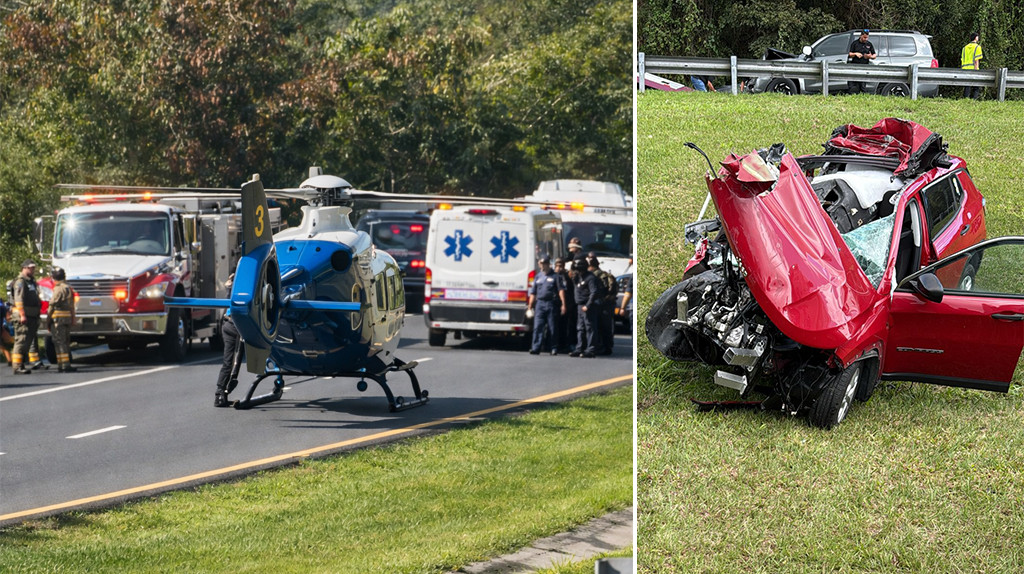 Video: Conductor queda pillado al volcarse su auto en expreso de Ponce a Cayey