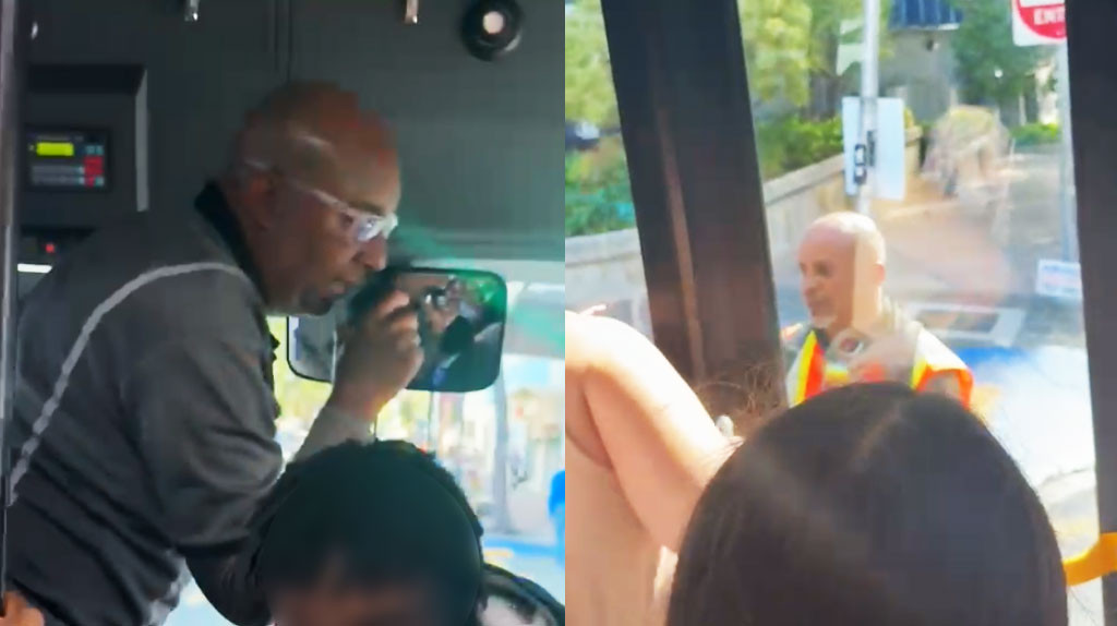 Video: En video momento en que hombre intenta atacar una guagua de la AMA llena de estudiantes