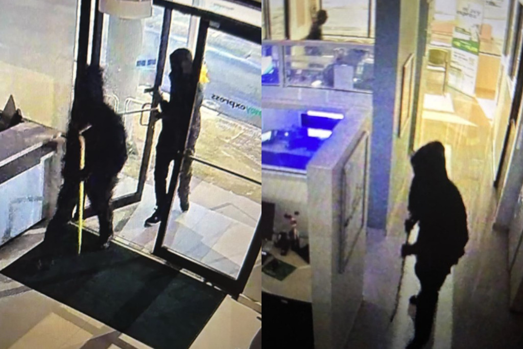 Video: Individuos escalan institución financiera, pero fallan en abrir bóveda