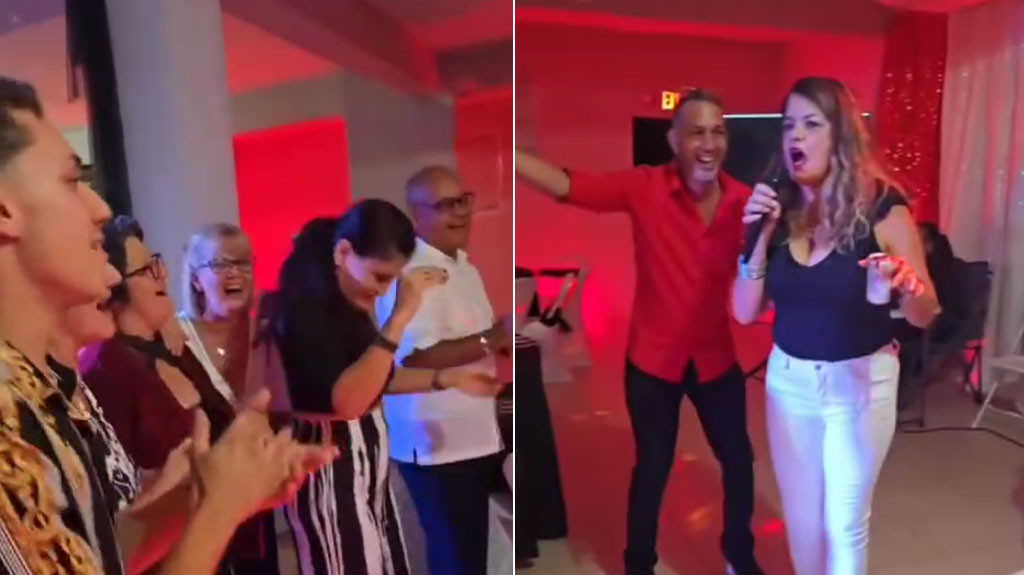 Video: Su amiga muda quería cantar Karaoke, ellos se guillaron y la apoyaron