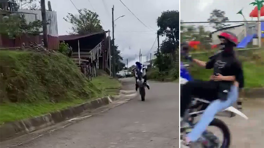 Video: Se lucia “wheeliando” con su novia de pasajera hasta que se encontró a otra motora de frente
