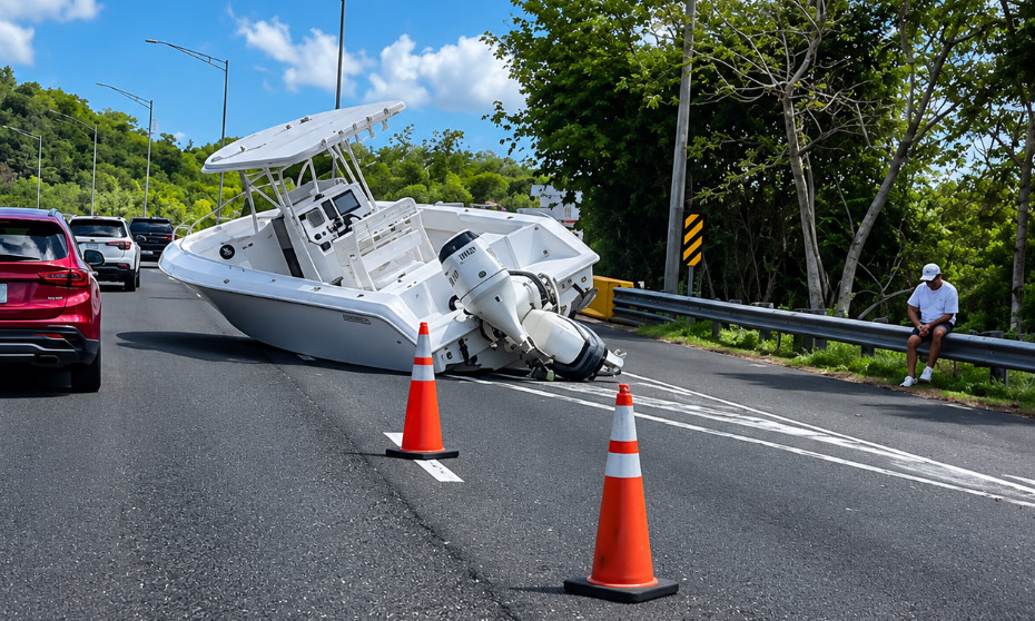 Video: Se le cayó el bote en medio de la ruta 66 en dirección a Fajardo