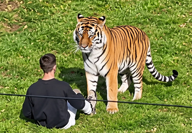 Video:Hombre entra a recinto de tigres y termina gravemente herido en parque de Inglaterra