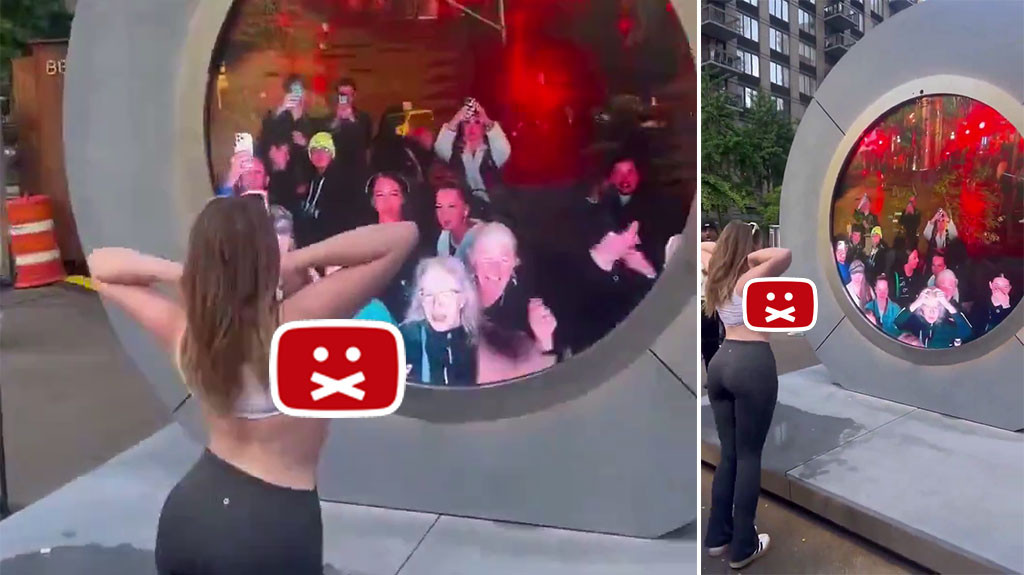 Video:Influencer de Instagram Sorprende al Exhibir sus Pechos en la Instalación del Portal NYC-Dublín