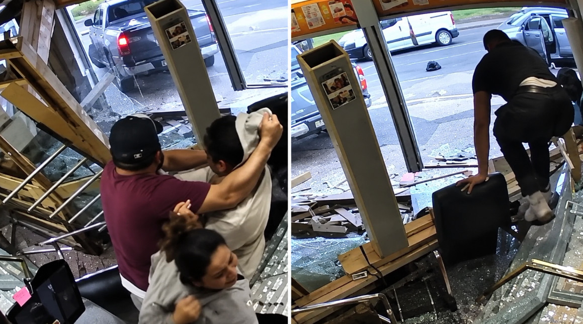 Video: Seis encapuchados embisten una joyería con un vehículo y se llevan las prendas en segundos en Reino Unido