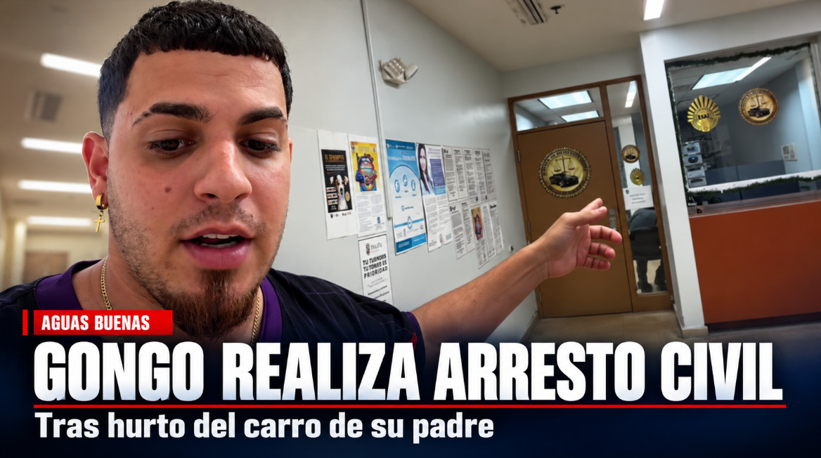 Video:Gongo realiza arresto civil tras hurto del carro de su padre en Aguas Buenas