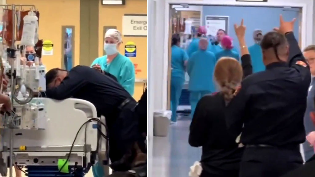 Video: Un padre se derrumba en lágrimas mientras su hija de 22 años es llevada para donar sus órganos después de ser desconectada del soporte vital